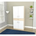 thumbnail image 2 of Inval AM-16423 Contemporary Computer Desk For Residential Use, Washed Oak/Beech, 2 of 5