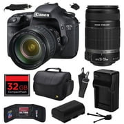 Canon EOS 7D 18 MP CMOS Digital SLR Camera with 28-135mm f/3.5-5.6 IS USM and EF-S 55-250mm f/4-5.6 IS II Lens with 32GB Memory + Large Case + Battery + Charger + Memory Wallet + Cleaning Kit 3814B010