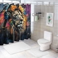 thumbnail image 7 of Lion headphones digital painting  Bathroom Decor Set , multi size Colorful Luxurious Graphic Print Polyester Fabric Fashion Bathroom Decor Sets with Hooks Washable shower curtain  Bathroom Showe, 7 of 7