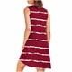 thumbnail image 5 of Camisón sin mangas con bolsillos y estampado para mujer, camisón plisado con cuello redondo, vestido de poliéster para mujer, 5 of 7