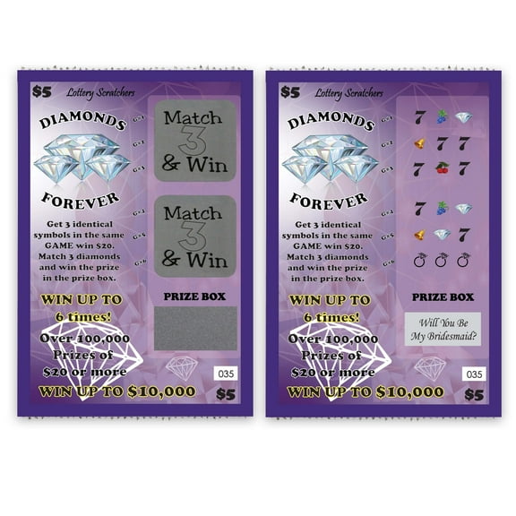 My Scratch Offs Will You Be My Bridesmaid? Lottery Scratcher Purple Card Game, 5 Pack