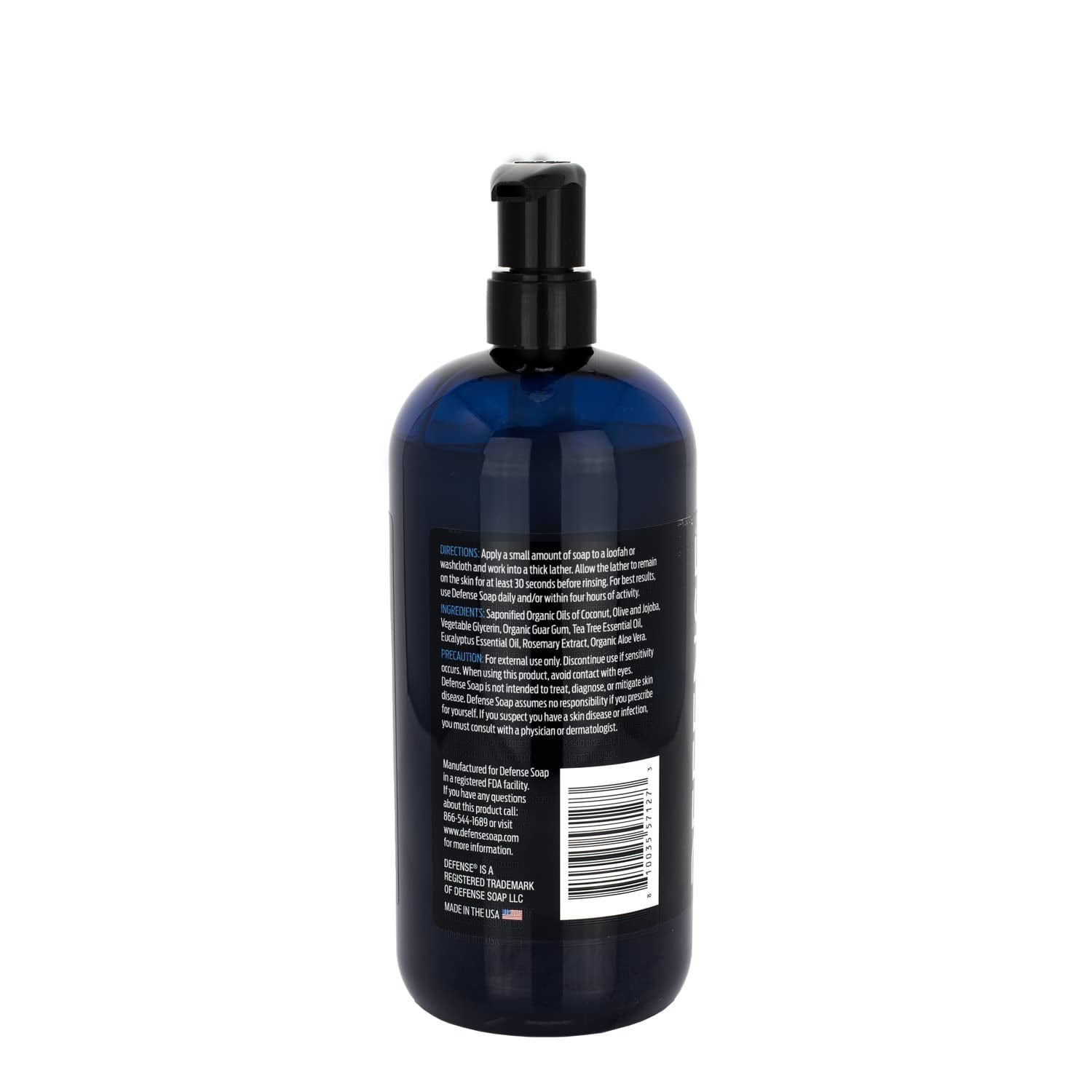 Defense Soap Tea Tree Body Wash | All Natural Organic Shower Soap for Athletes | Odor Control & Skin Fungal Protection for Sports, Post Workout & Recovery - 32 oz