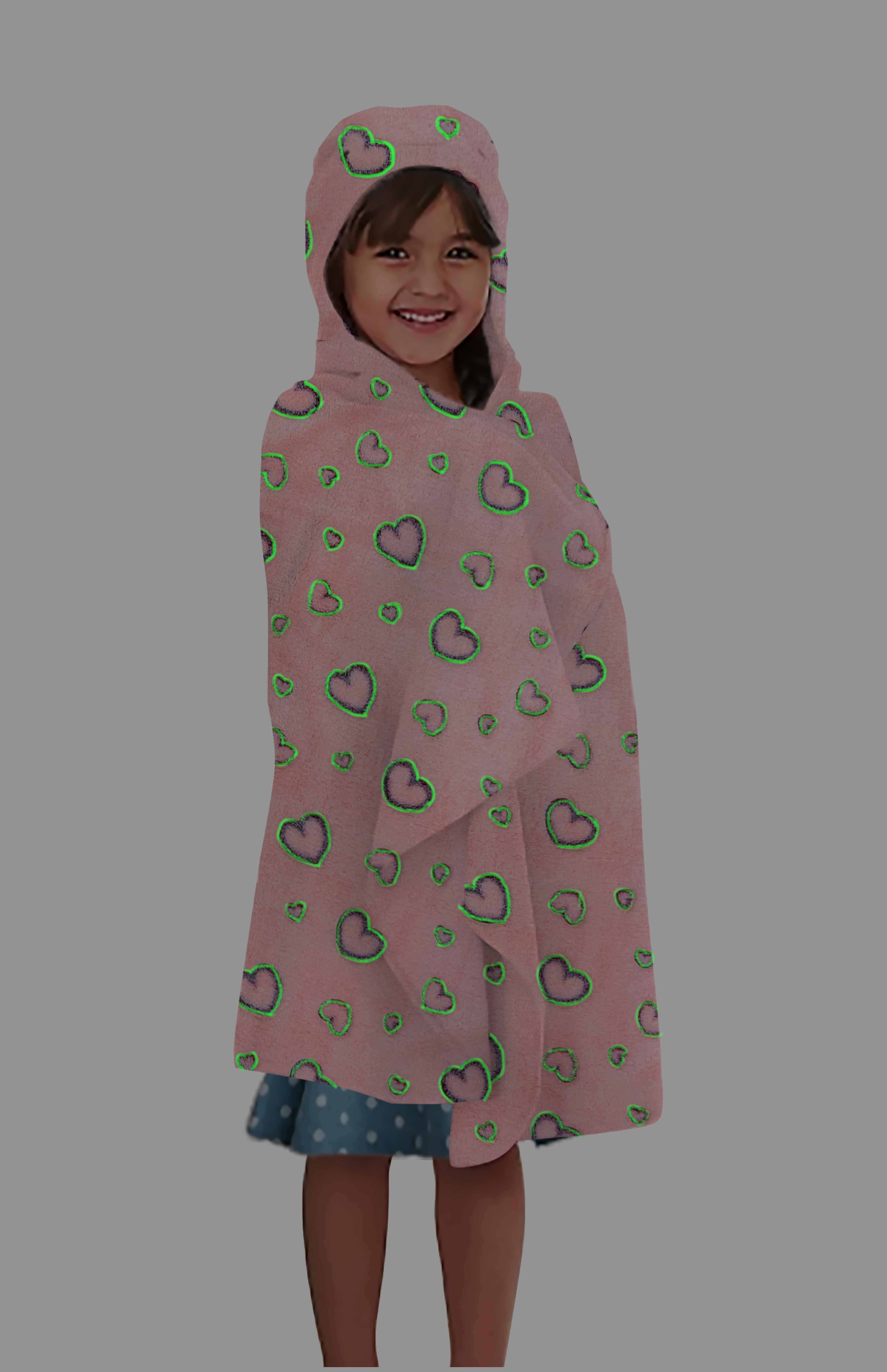 Kids Glow in the Dark Paw and Bones Hooded Throw