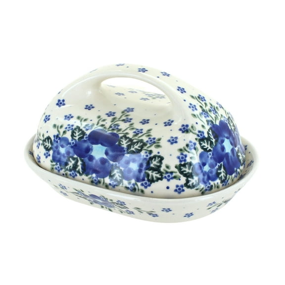 Blue Rose Polish Pottery Melanie Butter Dish