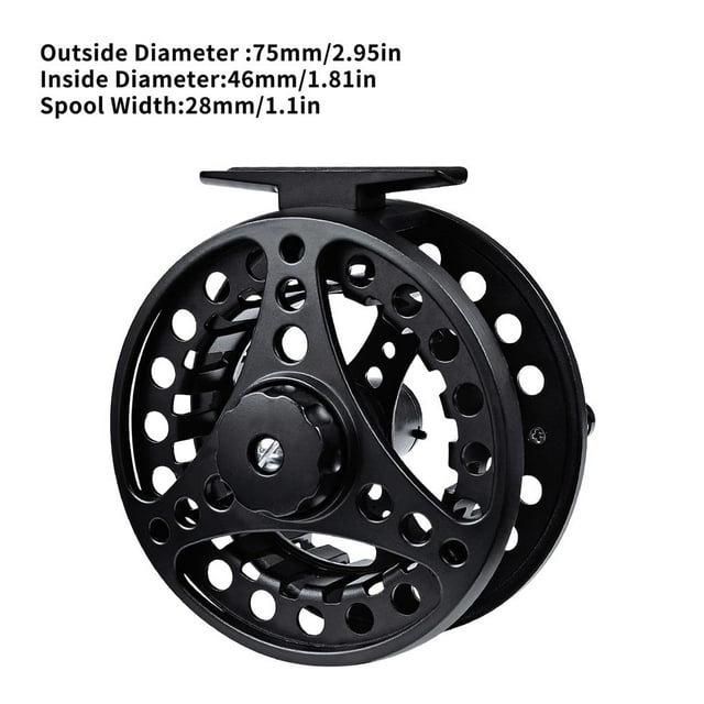 3/4 Tout en Métal Grand Arbre Pêche à la Mouche en Alliage d'Aluminium Moulage sous Pression Roulement en Alliage d'Aluminium Mouche Pêche Roue Ligne Bobine Tackle