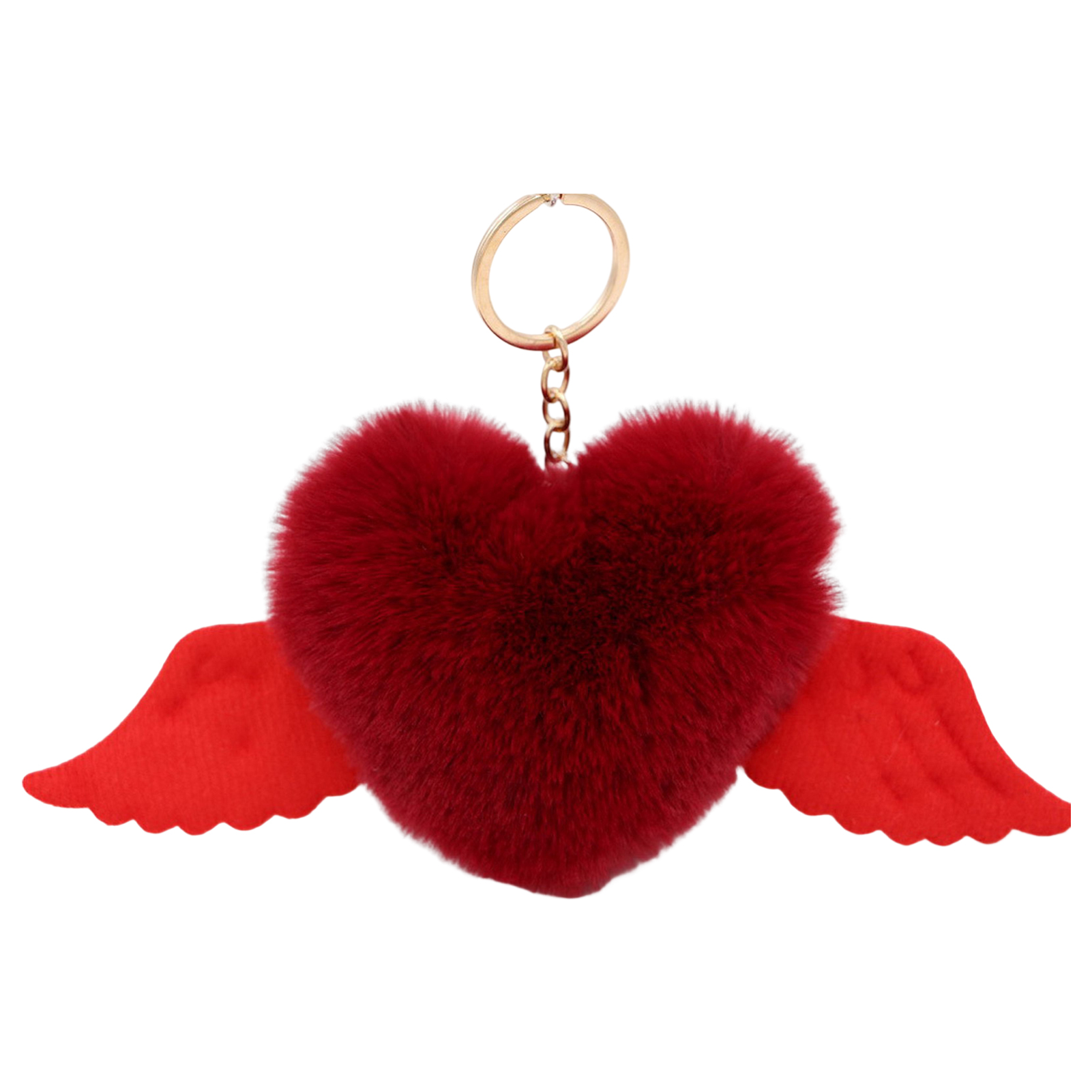 Temacd Heart Plush Pendant Colorful Mini Wings Love Heart Hanging