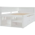 thumbnail image 3 of Twin Size Wood Daybed with 4 Storage Drawers and Storage Shelf, Solid Wood Bed Frame for Bedroom, No Box Spring Needed, 3 of 10