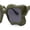 Green - Black, variant on Bubbly Hazy Cloud Shape Rectangle Funky Runway Sunglasses All Black