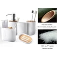 thumbnail image 4 of YSTINNG Toothbrush Holders Bamboo Electric Toothbrush Holder Bathroom Storage Organizer Countertop for Toothpaste, Floss, Razor, 2 Pack White DYF329-1692, 4 of 6
