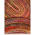 thumbnail image 4 of Rugsotic Carpets Hand Braided Cotton & Jute 3'x5' Oval Area Rug Contemporary Dark Multicolor DCJ111, 4 of 8