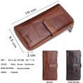 thumbnail image 3 of Contacts Genuine Leather Cowhide Mens Secretary Long Zipper Wallet 12 Card Slots Christmas gift, 3 of 4