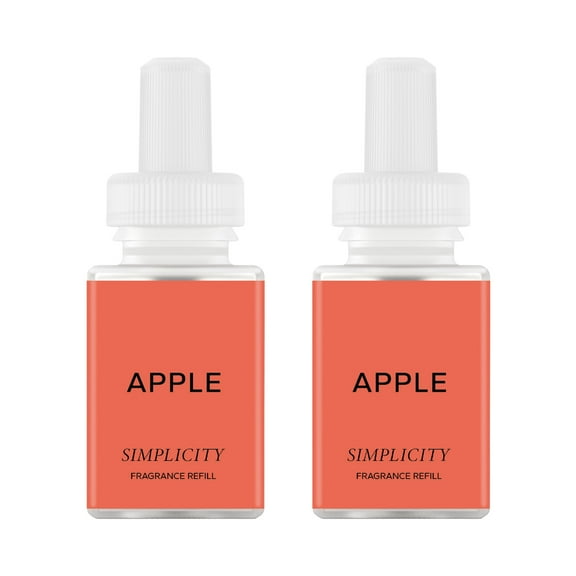 Pura and Simplicity - Smart Home Air Diffuser Fragrance - Home Scent Refill - up to 120-Hours of Premium Fragrance per Vial - Clean & Safe Diffuser Fragrance - 2 Pack - Apple