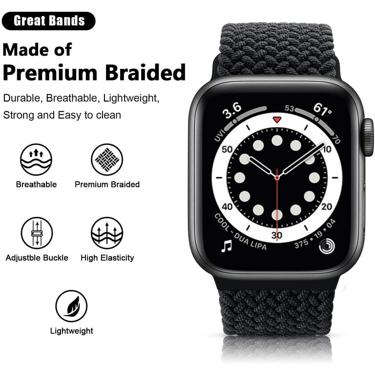 Braided Solo Loop for Apple Watch Band 44mm 40mm 45mm 41mm 38mm