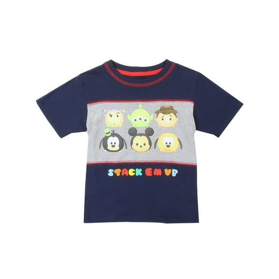Disney Tsum Tsum Little Boys' Stack Em Up Colorblock Tee