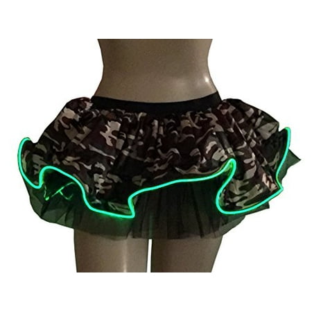 Camouflage Light Up Tutu: Sexy rave party outfit for adults by GlitZGlam