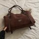 thumbnail image 4 of Bolso Hombro Ante para Mujer Con Correa Ajustable Mano Sólido El (café), 4 of 6