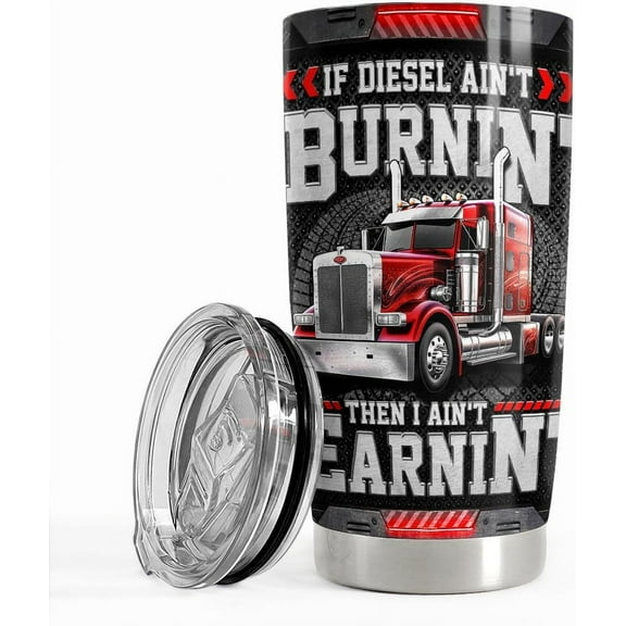Trucker Tumbler 20oz Trucker Gifts for Truck Driver Stainless Steel Insulated Tumblers Coffee Travel Cup Mug Truckers Appreciation Gift for Men Dad