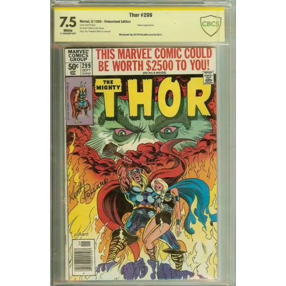 The Mighty Thor #299 Signed Artist Keith Pollard CBCS 7.5