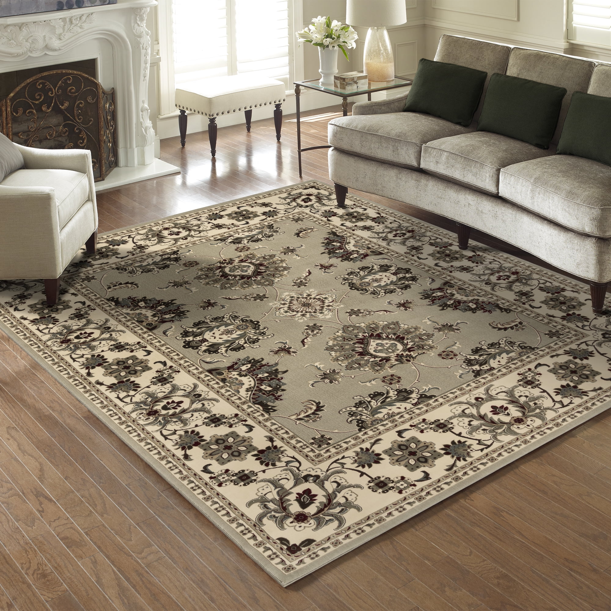 Gertmenian Majestic Moena Traditional Floral Sage Area Rug, 9x13