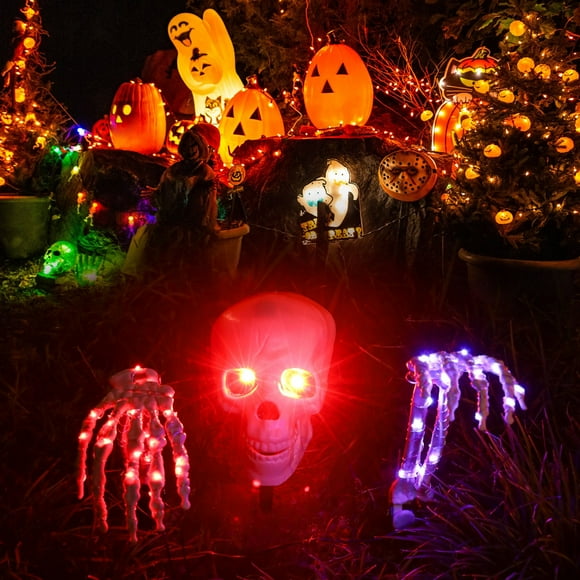 IBaodan Kids toy Clearance sale Halloween Decorations Light Up Skeleton Groundbreaker With Bloodstains And Sound Effect Skeleton Halloween Decoration For Haunted House Outdoor Yard Gifts Multi-color