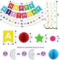 thumbnail image 4 of Birthday Decorations, Happy Birthday Banner with Balls, Stars, Circle Dots, Happy Birthday Party Decorations for Women Men Boys Girls (Rainbow), 4 of 7