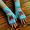 thumbnail image 4 of Women's Gloves Mittens Women'S Winter Hand Embroidered Gloves Winter Butterfly Flower Long Warm Hand Knitted Gloves, Women's Accessories Gloves Mittens, 4 of 5