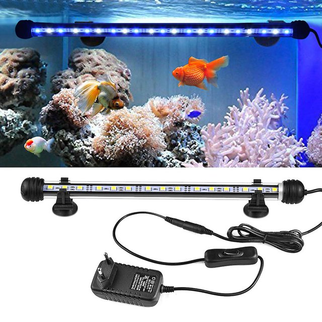 Luz De Acuario Submarina, Barra Led Sumergible Lámpara De Peces Color Blanco Azul Impermeable Con Control Y Temporizador Para Pecera, 19cm, 3.6w Rojo Verde Cocina, Decoración y Otros