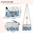thumbnail image 7 of Pzuqiu Blue Flower Leather Crossbody Bags for Women Minimalist Vintage Leather Quilted Shoulder Bag with Chain Strap Craftsmanship Practical for Party and Special Occasions, 7 of 7