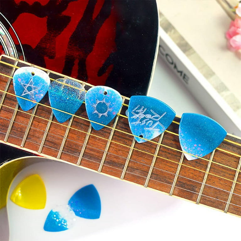 2 Sets Guitar Mold Resin Keychain Molds Hand Molds Pendant Vanity Tray  Resin Molds Tray Jewelry Molde De para Resina Resin Tray Simple DIY Mold