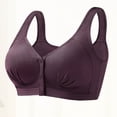 thumbnail image 2 of BaoFuBaoMei Front Snap Bras for Women Plus Size Ribbed Wireless Bra Molded Cup Shaping Brassiere Push up Breathable Bralette, 2 of 5