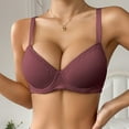 thumbnail image 2 of Huowey Women's Bra Underwire Soft Support Plus Size Lingerie For Women Solid Color Comfortable Breathable Push Up Bras Streetwear, 2 of 9