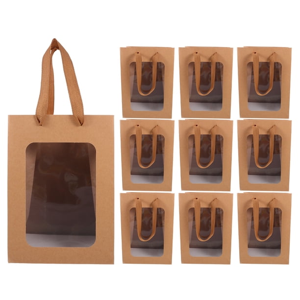 12 Uds. Bolsas de regalo decorativas con ventana transparente, bolsas de regalo, bolsas de regalo para fiesta de boda, suministros para fiestas