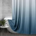 thumbnail image 2 of Blue Ombre Small Stall Shower Curtain 36 x 72, Waffle Half Size Shower Curtain, Narrow Shower Curtain Set, 36 inch Fabric Shower Curtains for Bathroom Decor, 2 of 6