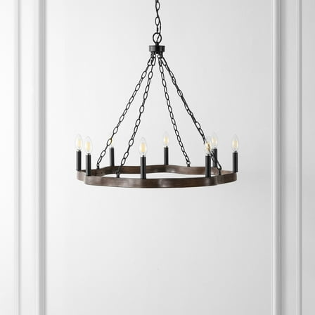 SAFAVIEH Brookville 8-Light Modern Black Iron Chandelier