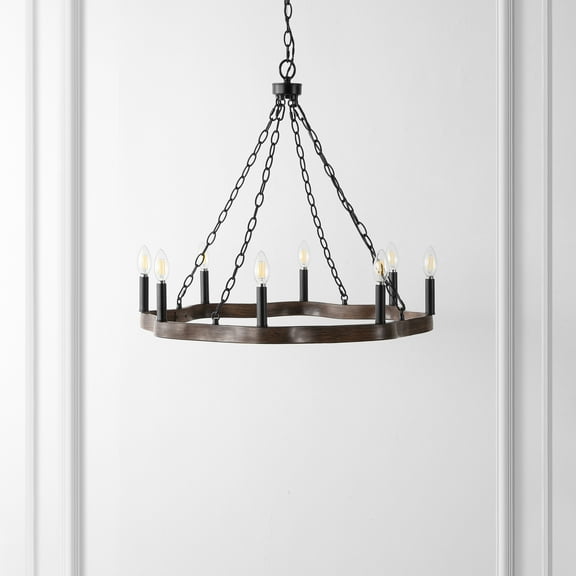 SAFAVIEH Brookville 8-Light Modern Black Iron Chandelier