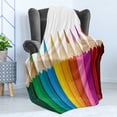 thumbnail image 4 of School Soft Flannel Fleece Throw Blanket, Creativity Themed Children Colorful Pencils for Painting Macro Photography Print, Cozy Plush for Indoor and Outdoor Use, 60" x 80", Multicolor, by Ambesonne, 4 of 5