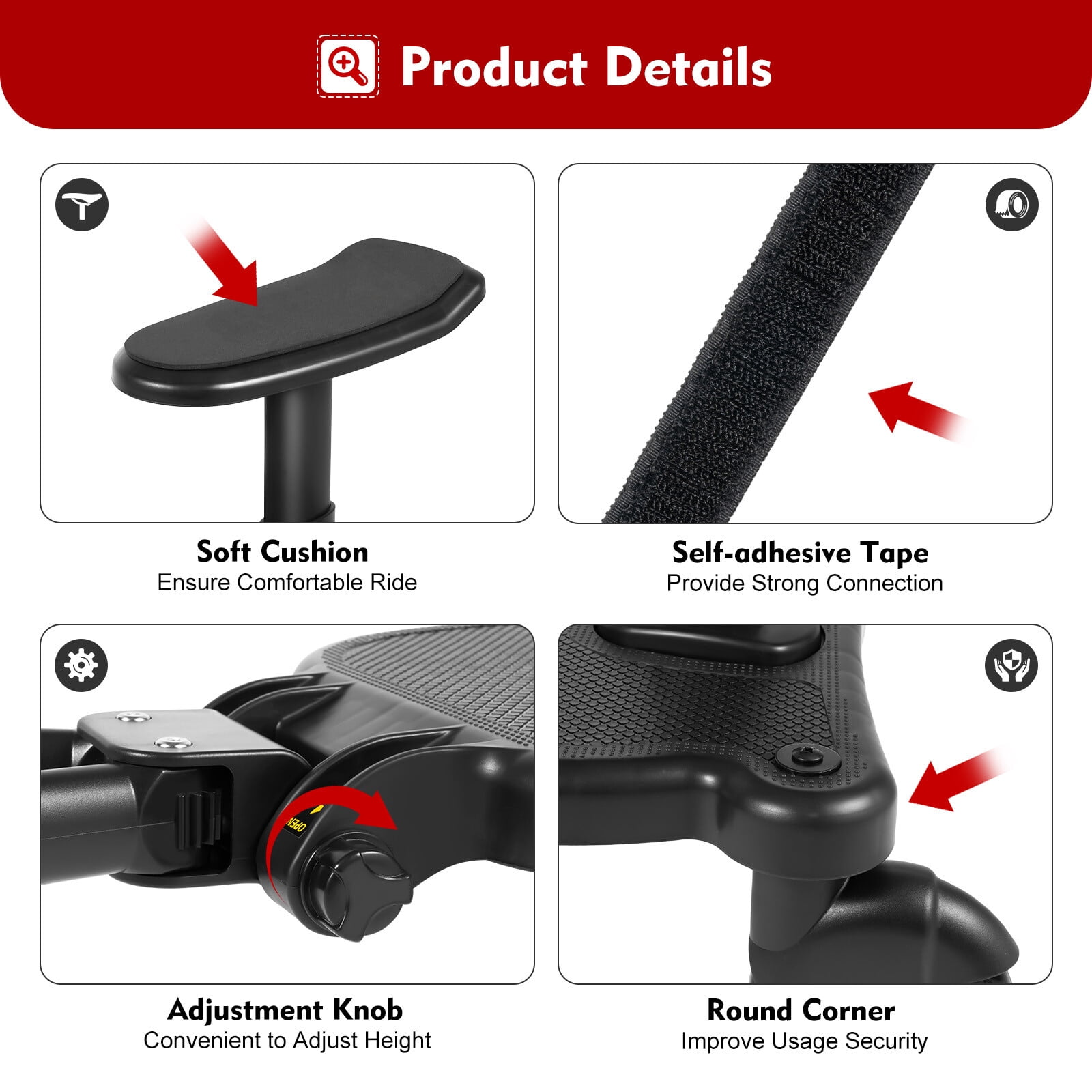 2 in 1 Stroller Ride Board, Universal Detachable Seat, Stroller Glider board, For 3-7 Years Old