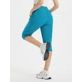 thumbnail image 2 of BALEAF Women's 17" Hiking Shorts Below Knee Bermuda Capri Pants Waterproof Lightweight Pockets Quick Dry Elastic Waist Glacier Blue XL, 2 of 7