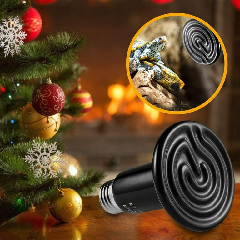 Heldig Ceramic Heat Lamp Bulb Infrared Reptile Heat Emitter Heater Lamps  Bulbs for Pet Brooder Coop Chicken Lizard Bearded Dragon Turtle Snake  Aquarium - No Light Emitted No Harm - Walmart.com