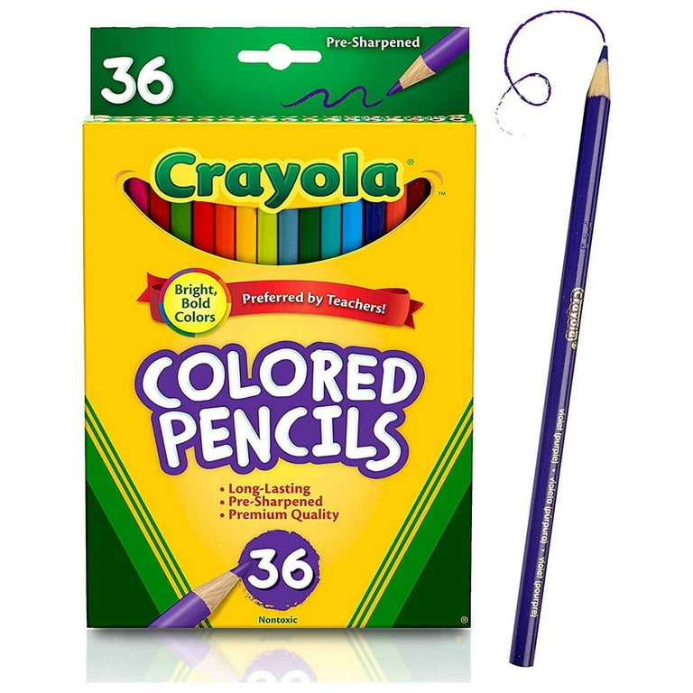 Deli 36 Pack Colored Pencils with Built-in Sharpener in Tube Cap, Vibrant  Color Presharpened Pencils for School Kids Teachers, Soft Core Art Drawing