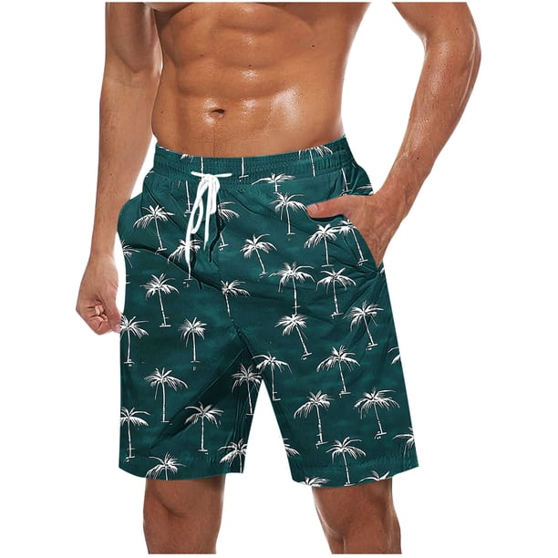 Pantalones Cortos Casuales para Hombre Imprimir con Bolsillos Pantalones de Playa de Cintura Elástica, Pantalones Cortos de Cintura Elástica para Hombre