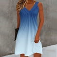 thumbnail image 2 of CHGBMOK Women Dresses Trendy Gradient Casual Dress V Neck Sleeveless Spaghetti Strap Dress Smocked Flowy Boho Midi Dresses, 2 of 6
