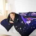 thumbnail image 3 of Castle Fairy Baseball Ice Cream Full Size Bedding Sets 7 Pieces, Neon Blue Stripes Full Size Bed in a Bag, Black Blue Purple,Black Reversible, 3 of 7
