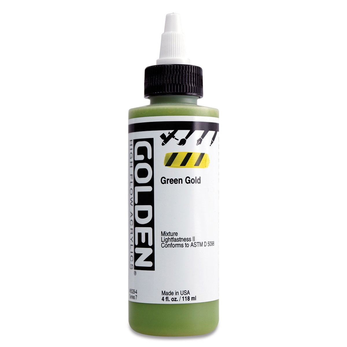 Golden High Flow Acrylics, 4 oz, Green Gold