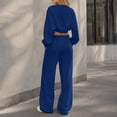 thumbnail image 6 of Maqroz Womens Two Piece Lounge Sets Cropped Long Sleeve Crewneck Sweatshirts Wide Leg Sweatpants Casual Matching Tracksuits Trendy Athletic Outfits, 6 of 6