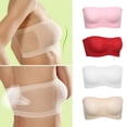 thumbnail image 2 of Womens One Size Strapless Seamless Stretch Bandeau Tube Bra Top Back Mesh Solid, 2 of 13