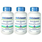 Life Extension Anti-Alcohol W/HepatoProtection Complex 60 Caps (Pack of 3)