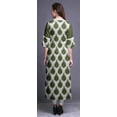 thumbnail image 4 of Bimba Robe Tunique Longue Imprimée Florale Vert Olive pour Femmes Haut Indien TP, 4 of 5