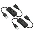 thumbnail image 1 of Unique Bargains USB Extension Cable with ON/Off Switch Extension Cords Adapter Controller for Fans LED Strips Black 2 Pack, 1 of 5