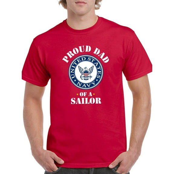 Proud Dad Of A Sailor T-Shirt Men -Navy Designs, Male Small